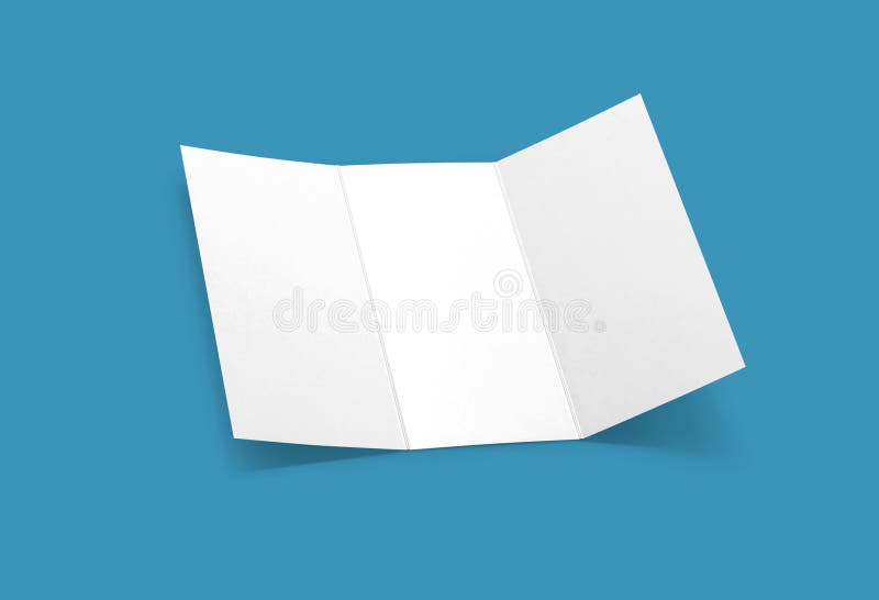 Tri-fold brochure mock-up. Blank brochure white template paper on background. Three fold paper brochure for your design royalty free illustration Tri-fold brochure mock-up. Blank brochure white template paper on background. Three fold paper brochure for your design royalty free illustration