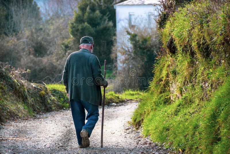 Play with old man on the road