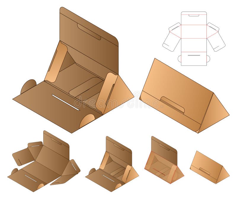 Download Triangle Box Packaging Die Cut Template Design. 3d Mock-up ...