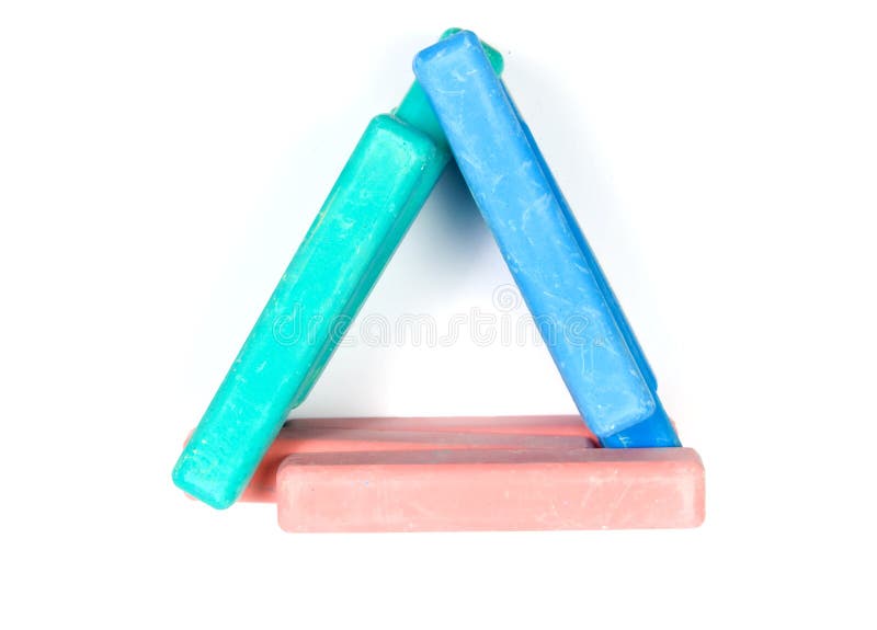 Triangle from children colored chalk