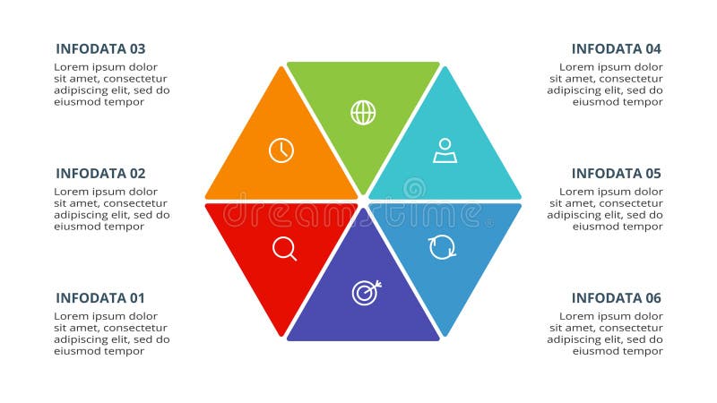 Triangle with 6 Elements, Infographic Template for Web, Business ...
