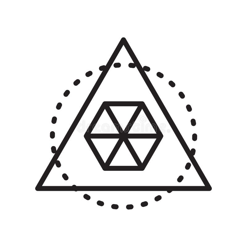 Triangle icon vector sign and symbol isolated on white background, Triangle logo concept stock illustration