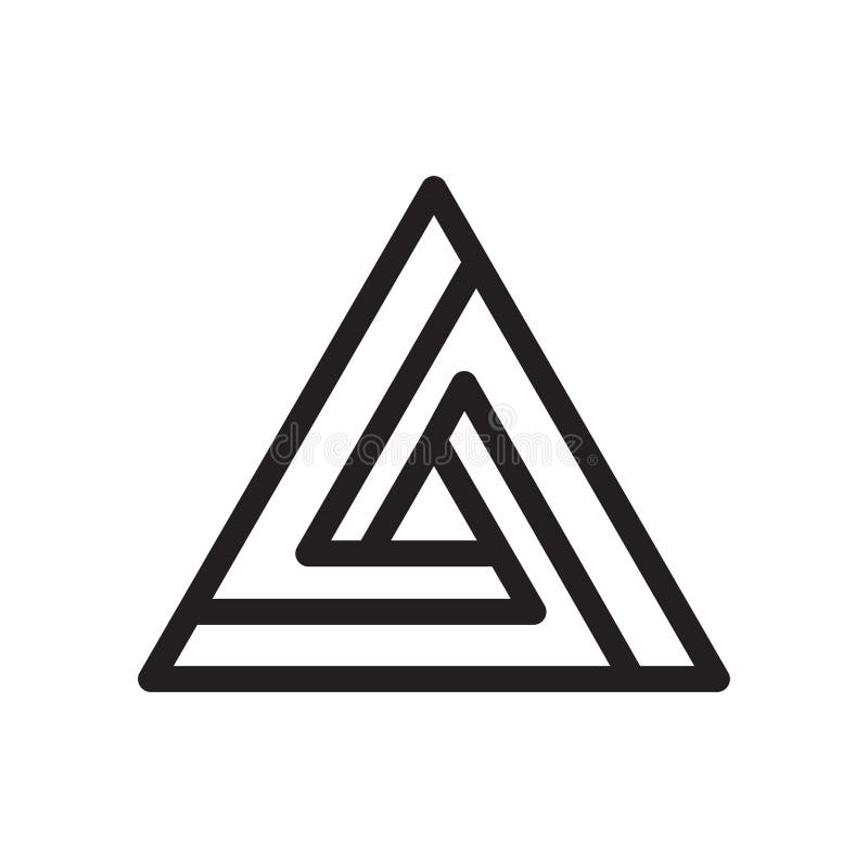 Triangle icon vector sign and symbol isolated on white background, Triangle logo concept stock illustration