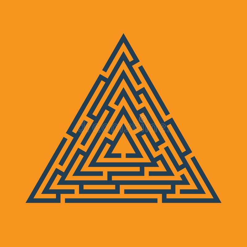 Triangle maze, labyrinth icon. Business concept. royalty free illustration