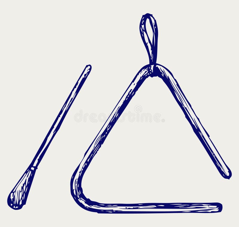 instrument de musique triangle, dessiné à la main. illustration
