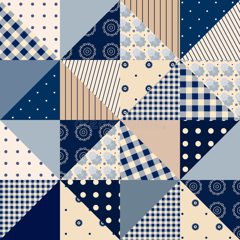 Seamless background pattern. Will tile endlessly. Patchwork vectors