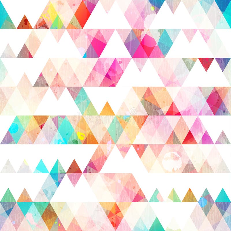Triangle seamless pattern with grunge effect vector illustration