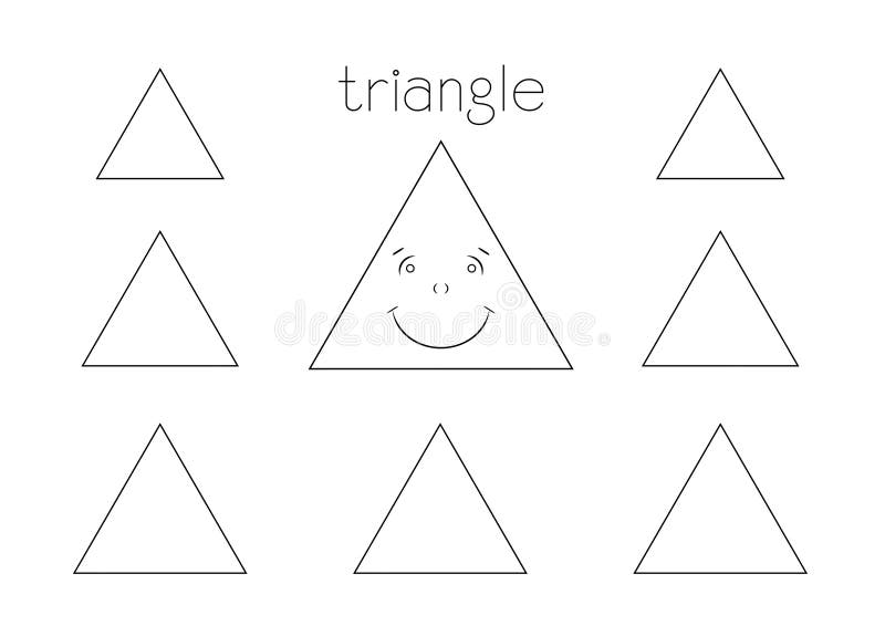 Easy Triangle Shape drawings. Draw with triangle shape. Shapes drawing and  coloring for kids. 