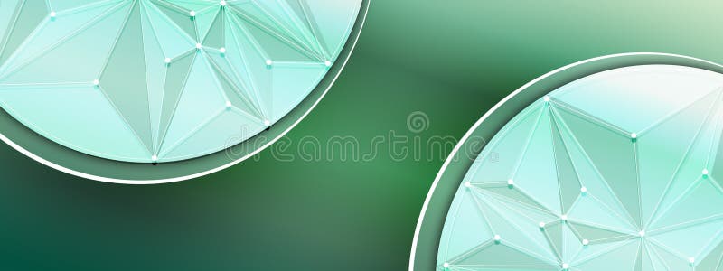 Triangle shape with molecule structure on green background,