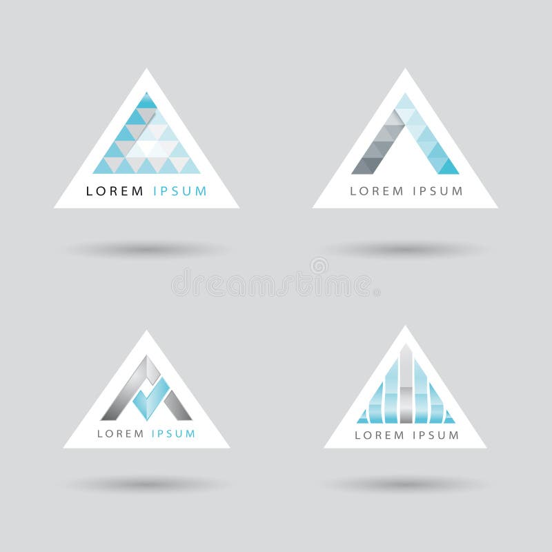 Triangle shaped logo set royalty free illustration