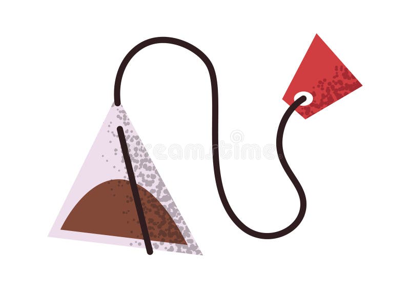 Triangle tea bag sticker design stock illustration