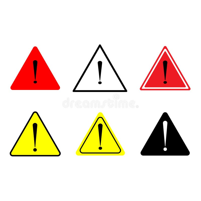 Triangles Exclamation Mark. Attention Sign. Safety Concept. Flat