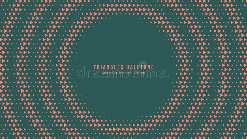 Triangles Halftone Pattern Concentric Circles Vector Orange Green Abstraction royalty free illustration