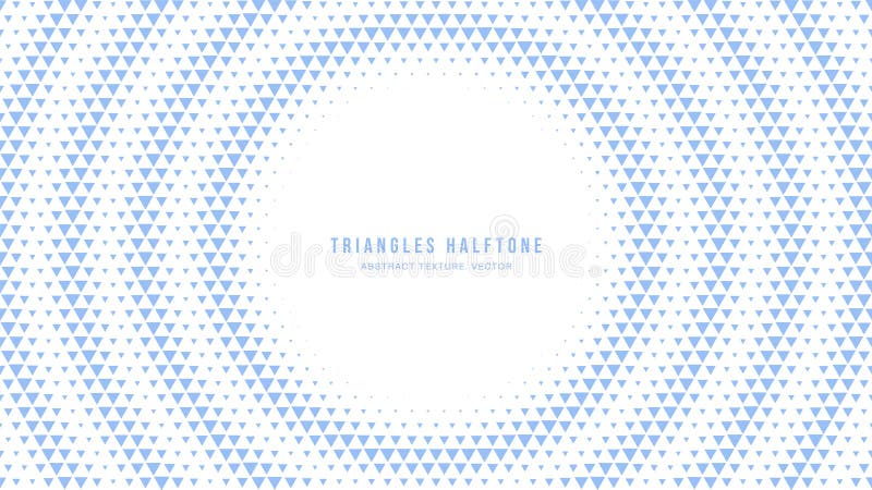 Triangles Halftone Pattern Vector Radial Ripple Circles White Blue Background vector illustration