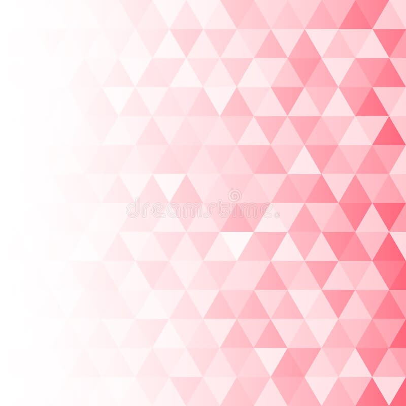 Vector Light Pink Gradient Background with Geometric Triangles Mosaic Effect Pattern stock illustration