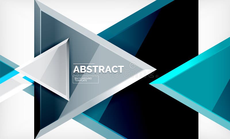 Triangles repetiton geometric abstract background, multicolored glossy triangular shapes, hi-tech poster cover design or vector illustration