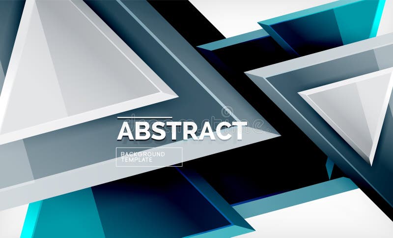 Triangles repetiton geometric abstract background, multicolored glossy triangular shapes, hi-tech poster cover design or royalty free illustration