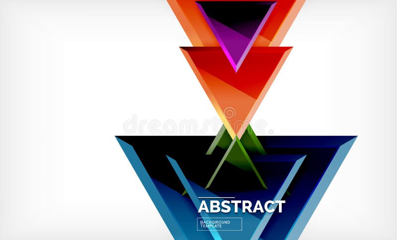 Triangles repetiton geometric abstract background, multicolored glossy triangular shapes, hi-tech poster cover design or vector illustration