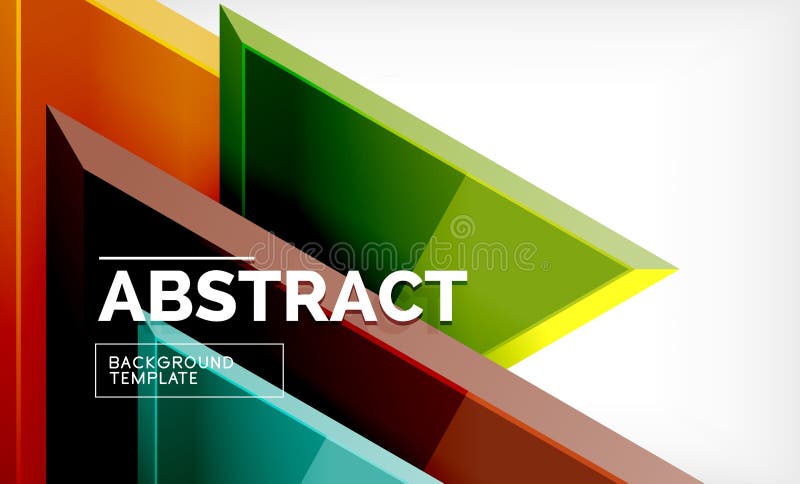 Triangles repetiton geometric abstract background, multicolored glossy triangular shapes, hi-tech poster cover design or royalty free illustration