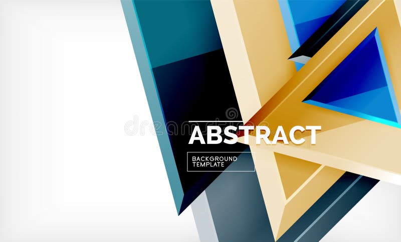 Triangles repetiton geometric abstract background, multicolored glossy triangular shapes, hi-tech poster cover design or stock illustration