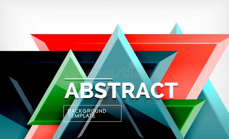Triangles repetiton geometric abstract background, multicolored glossy triangular shapes, hi-tech poster cover design or royalty free illustration