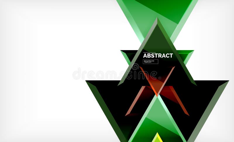 Triangles repetiton geometric abstract background, multicolored glossy triangular shapes, hi-tech poster cover design or vector illustration