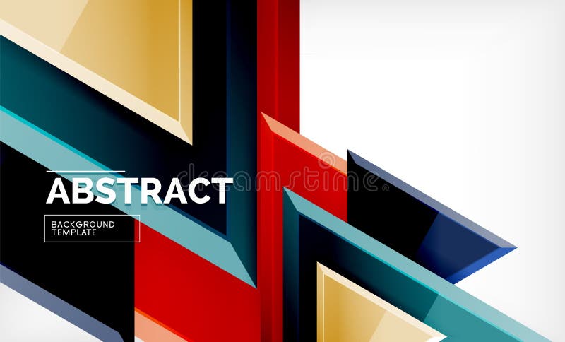 Triangles repetiton geometric abstract background, multicolored glossy triangular shapes, hi-tech poster cover design or royalty free illustration