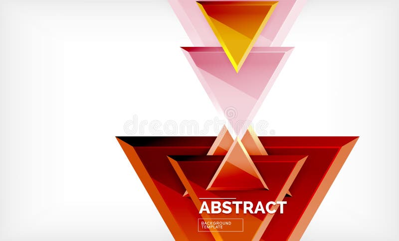 Triangles repetiton geometric abstract background, multicolored glossy triangular shapes, hi-tech poster cover design or stock illustration