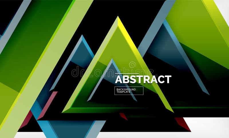 Triangles repetiton geometric abstract background, multicolored glossy triangular shapes, hi-tech poster cover design or royalty free illustration