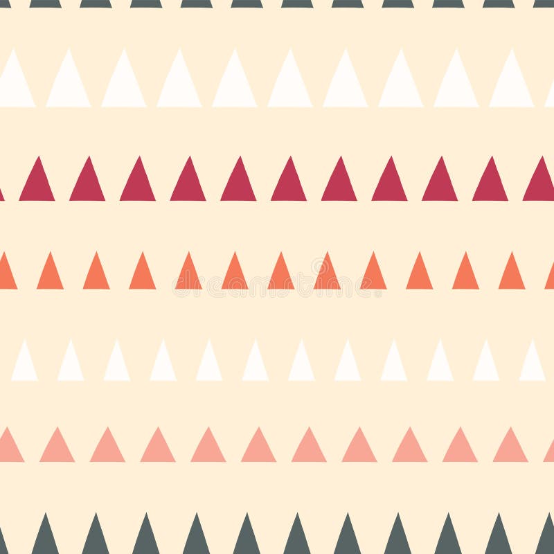 Triangles in a row seamless vector pattern. Abstract background hand drawn lined up triangles. Geometric design beige, gray, white stock illustration Triangles in a row seamless vector pattern. Abstract background hand drawn lined up triangles. Geometric design beige, gray, white stock illustration