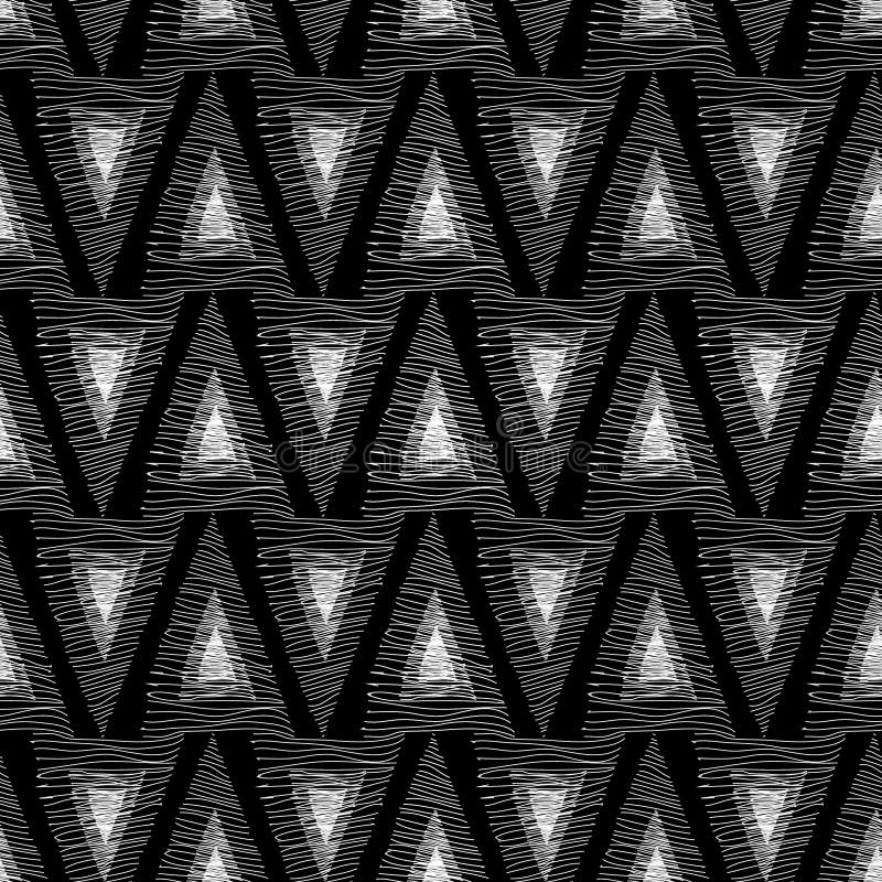 Triangles from white lines on a black background