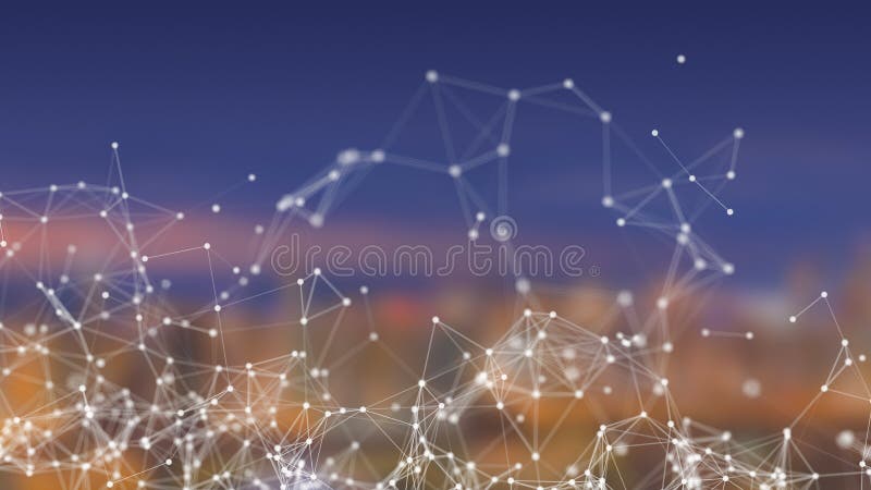 Triangolo di connessione digitale dati e connessioni di rete linee e sfere nel concetto di tecnologia futuristica sullo sfondo del illustrazione di stock Triangolo di connessione digitale dati e connessioni di rete linee e sfere nel concetto di tecnologia futuristica sullo sfondo del illustrazione di stock