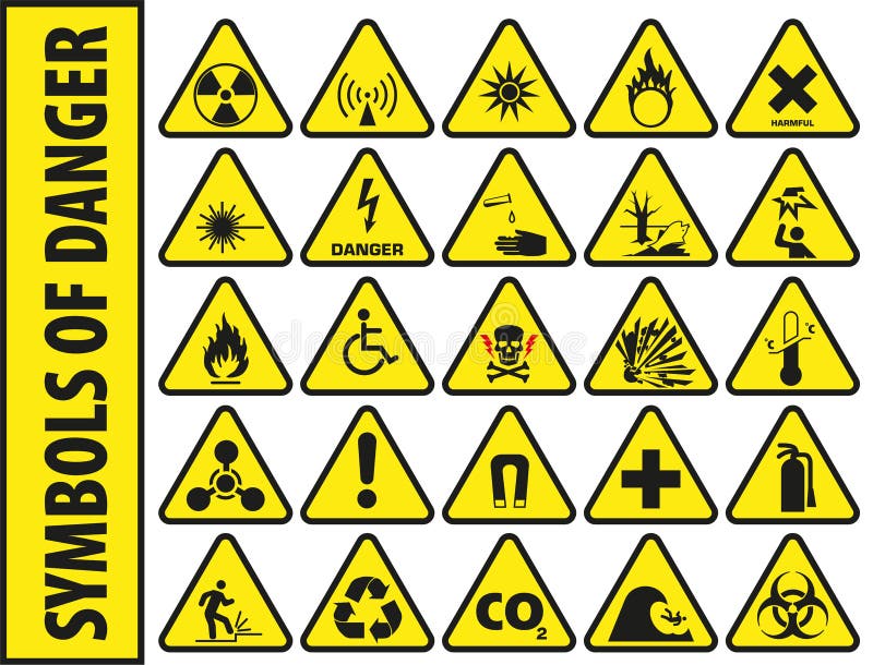 Safety Signs That Are Yellow And Triangular