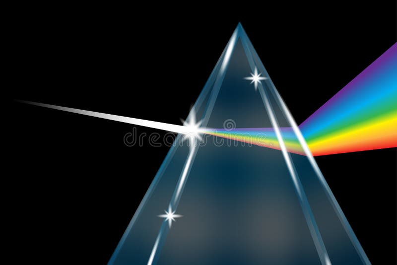 Optical prism and rainbow stock illustration. Illustration of ...