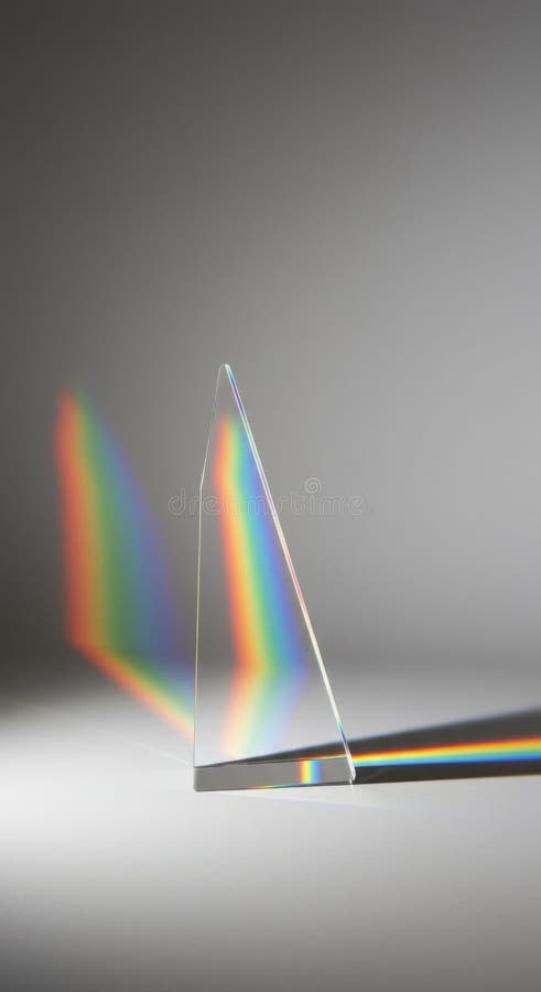 Triangular Glass Prism Displaying a Rainbow Spectrum vector illustration