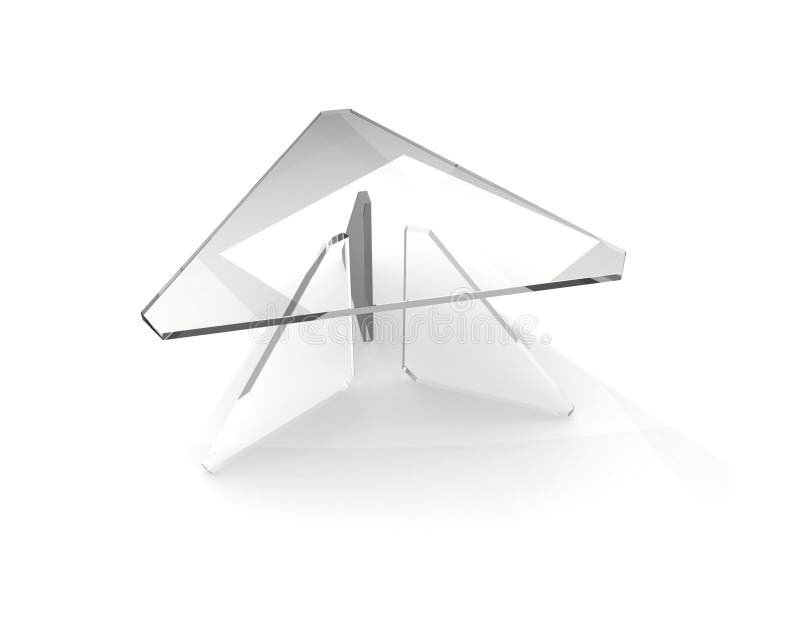 Triangular glass table