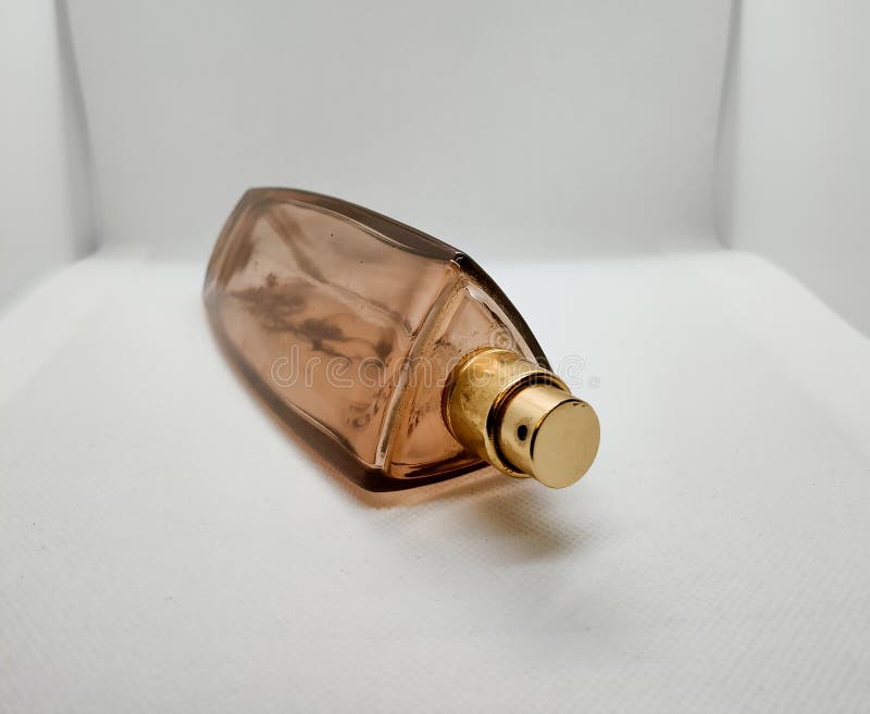 Triangular Orange Perfume Bottle Stock Image Image of used, bottle