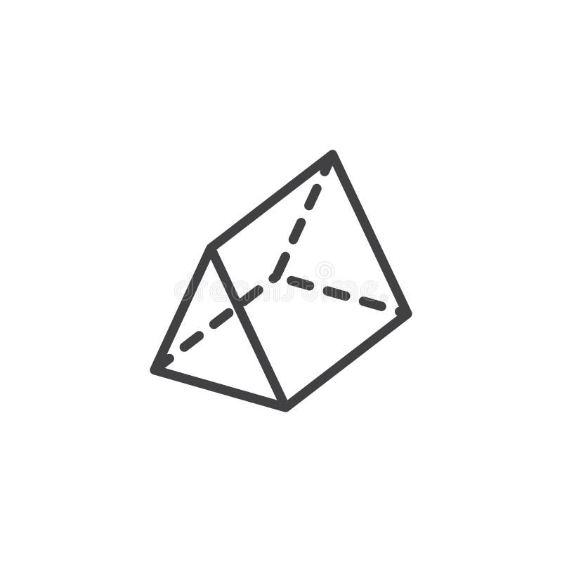 Triangular Prism Icon in Trendy Design Style. Triangular Prism