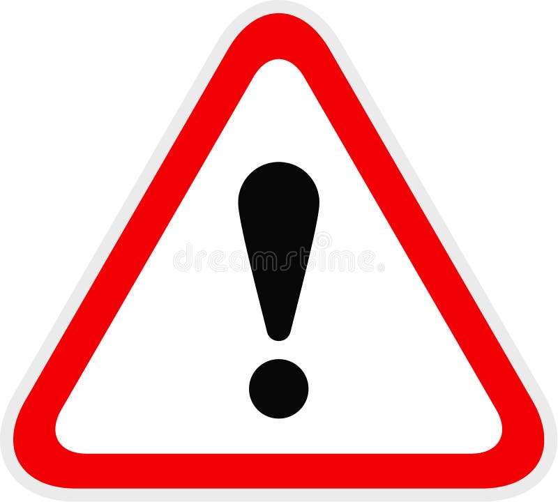 Triangular Red Warning Hazard Symbol Stock Vector - Illustration of ...