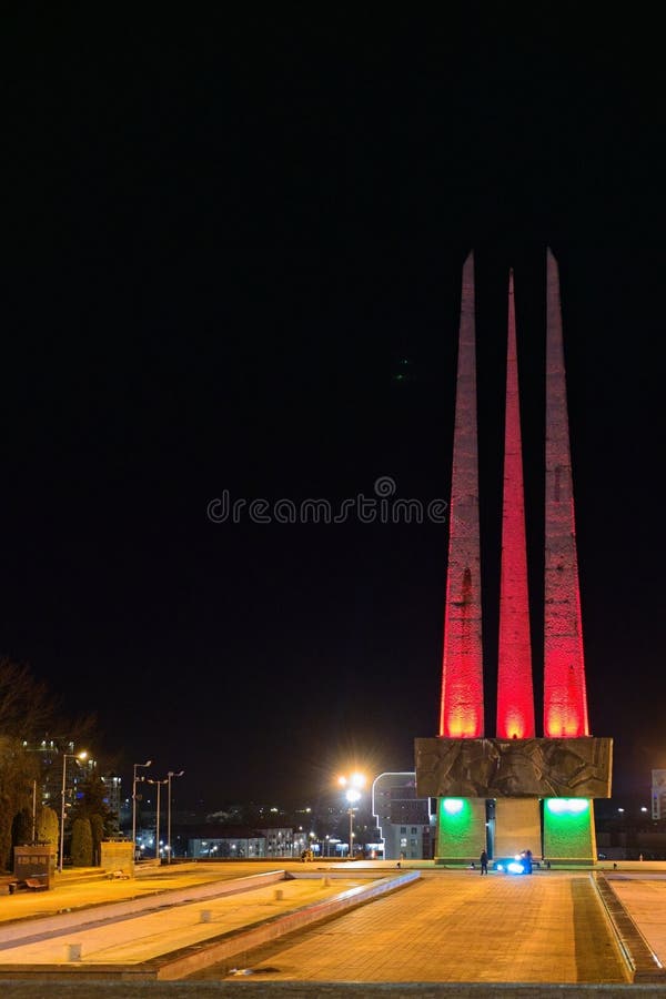 Vitebsk, Belarus, December 31, 2024. View of the war memorial on New Year\'s Eve. stock photography