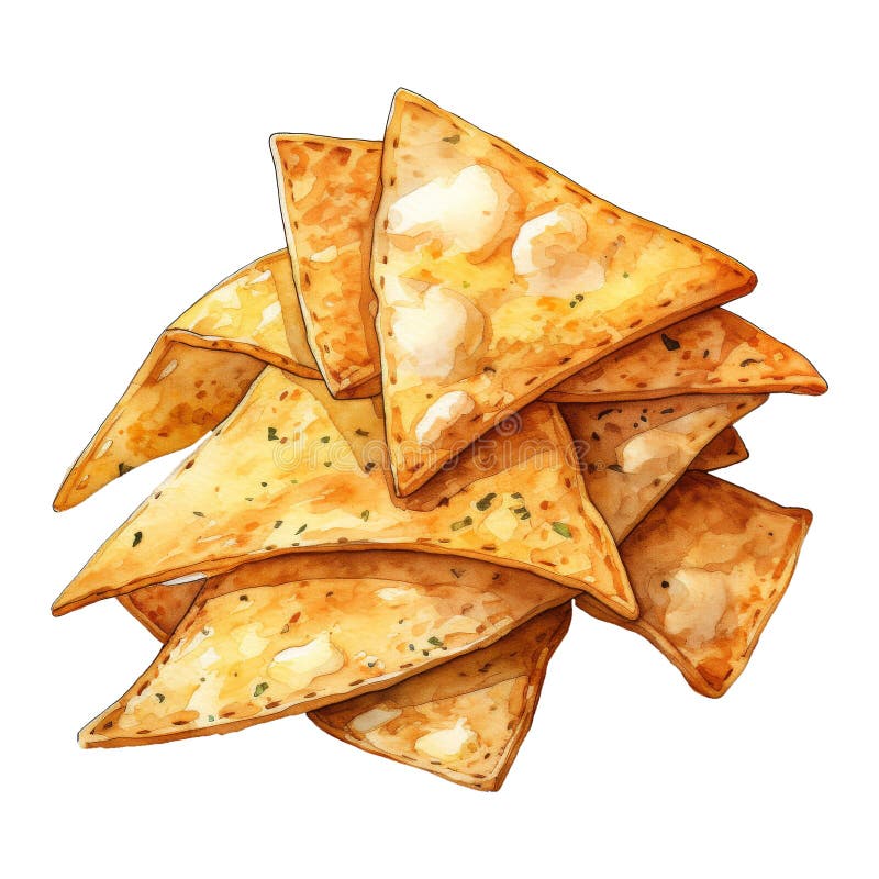 Triangular Tortilla Chips Stack Stock Image Illustration of golden