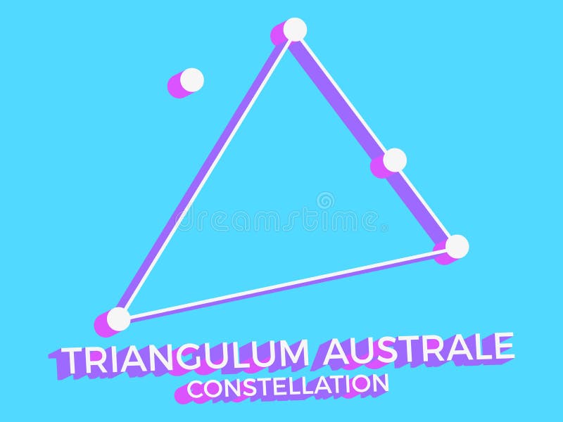 Triangulum the triangle constellation on a starry space background with the  names of its main stars. Relative sizes and different color shades based o  Stock Photo - Alamy