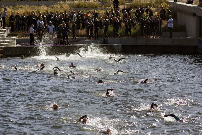 Triathlon start area royalty free stock photos Triathlon start area royalty free stock photos