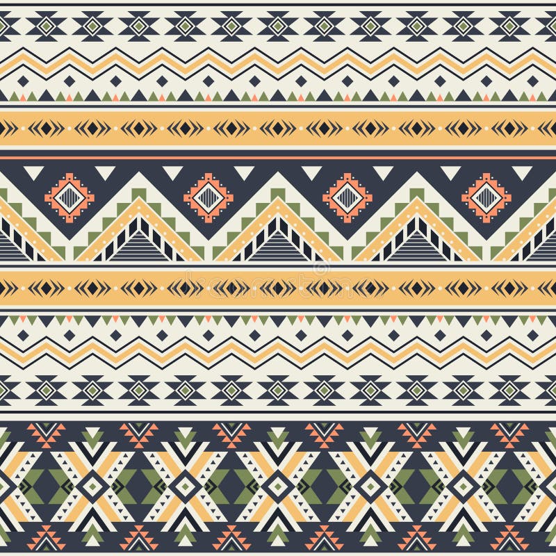 Tribal Aztec Geometric Seamless Pattern Stock Vector - Illustration of ...