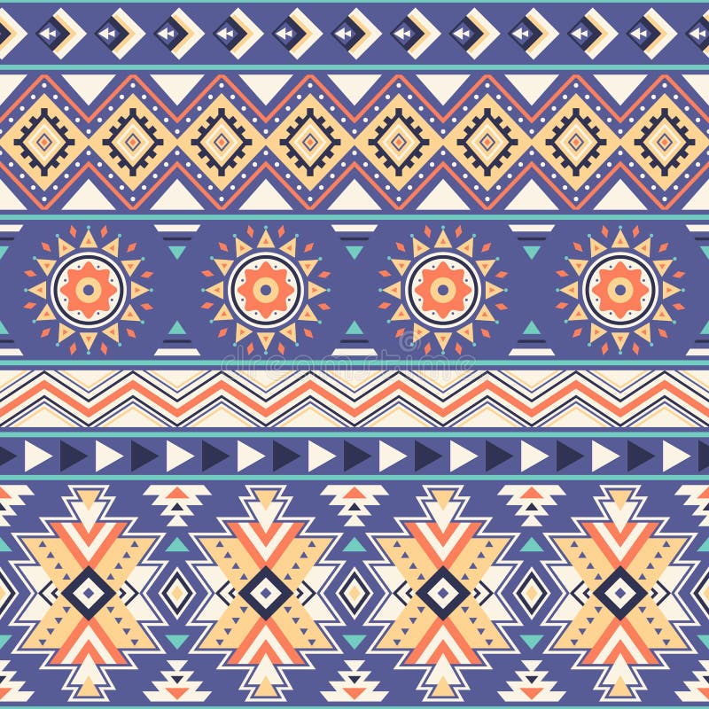Tribal Aztec Geometric Seamless Pattern Stock Vector - Illustration of ...