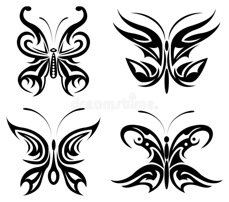 Tribal butterfly set stock vector. Illustration of unique - 7449605