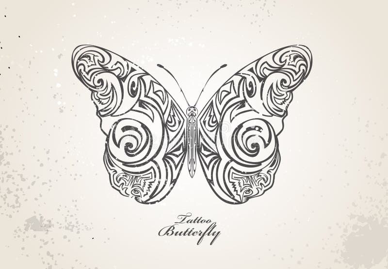Tribal butterfly vector illustration