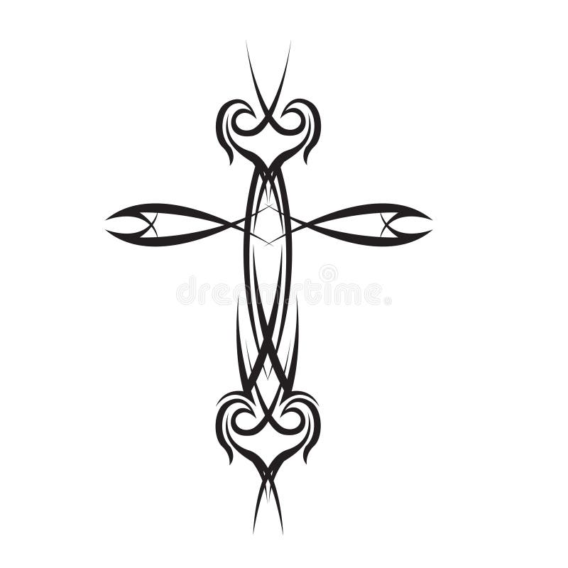 Tribal Cross Tattoo. Vector Illustration Decorative Design Stock Vector ...