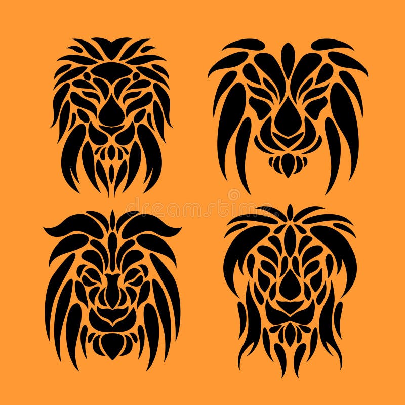 Tribal lion tattoo design stock vector. Illustration of abstract - 161118959