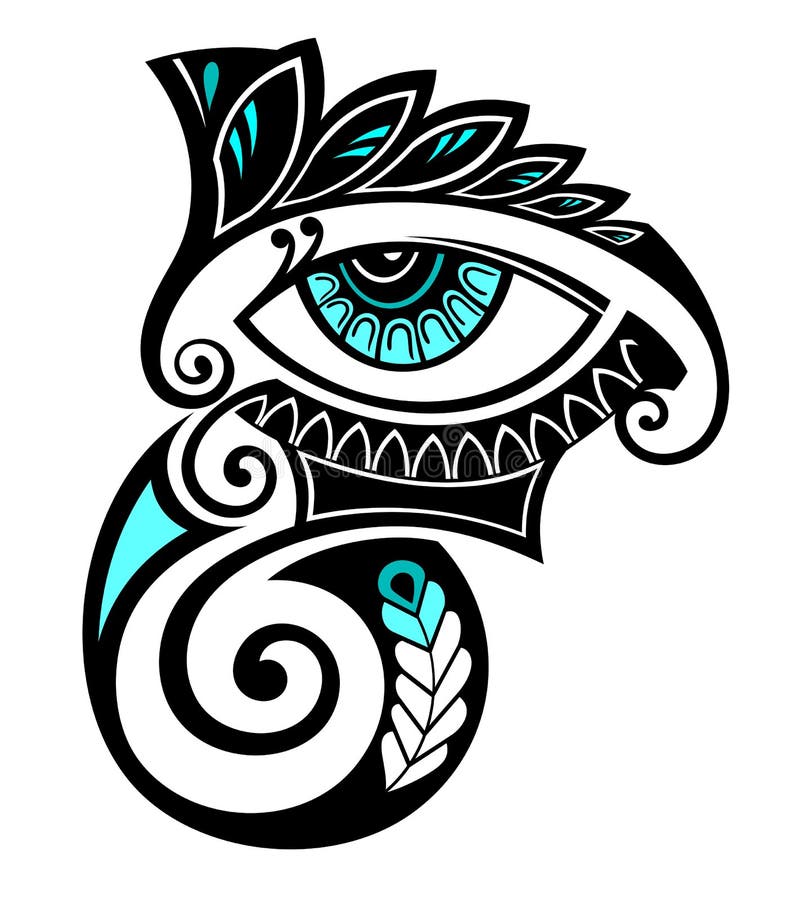 Tribal Drawing in the Shape of Eye for Tattoo and Design Things.Eye Symbol  Tattoo Stock Vector - Illustration of occultism, ethnic: 255792519